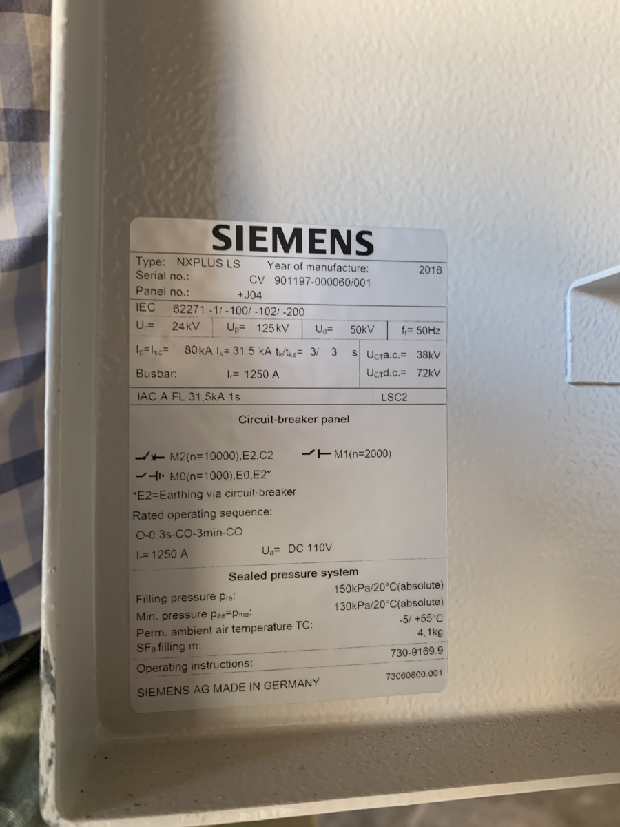10x Siemens NX Plus <24kV vermogensveld - 2016 NIEUW