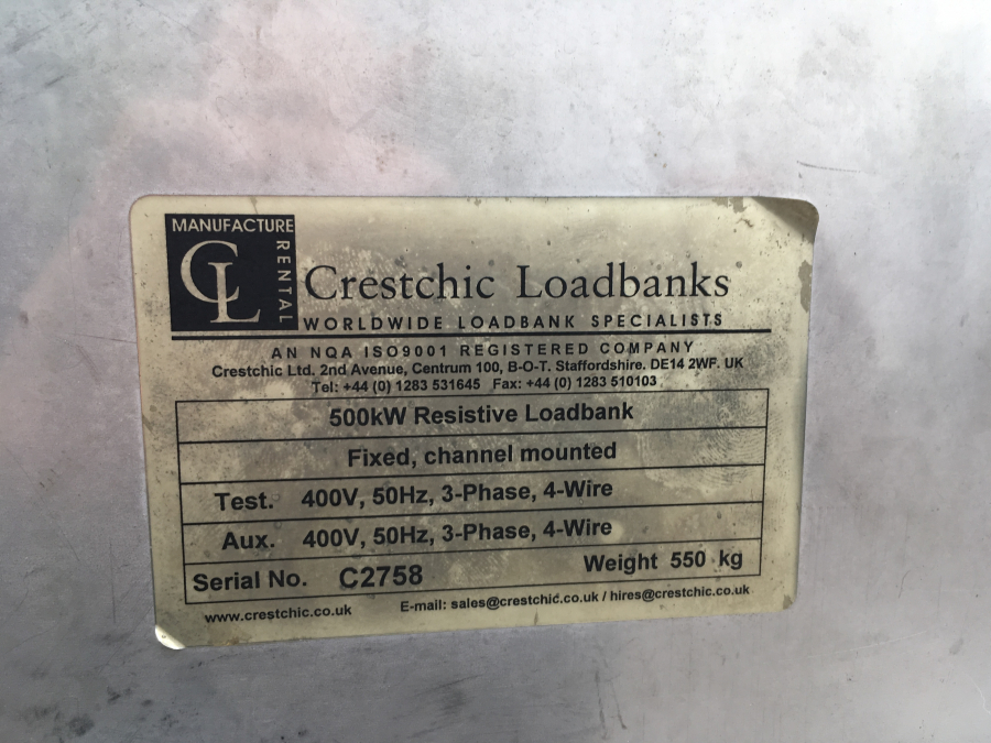 500KW loadbank Crestchic incl. afstandbediening