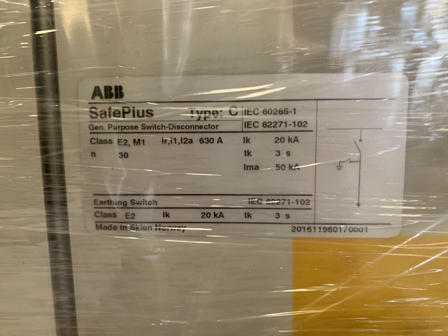 ABB Safeplus MS-schakelaar <40.5kV - bj 2016 NIEUW