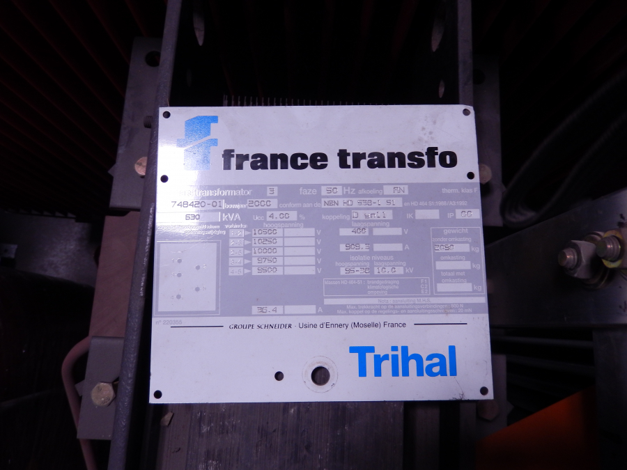 630 kVA 10 kV / 400 Volt France Transfo droge transformator 2000 - 2