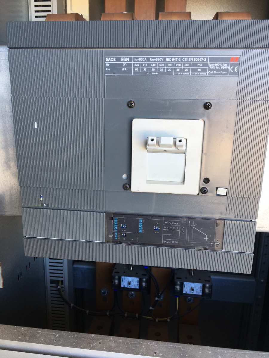 630 ampere ABB MNS stroom verdeelkast met instelbare vermogensautomaat SACE S6N